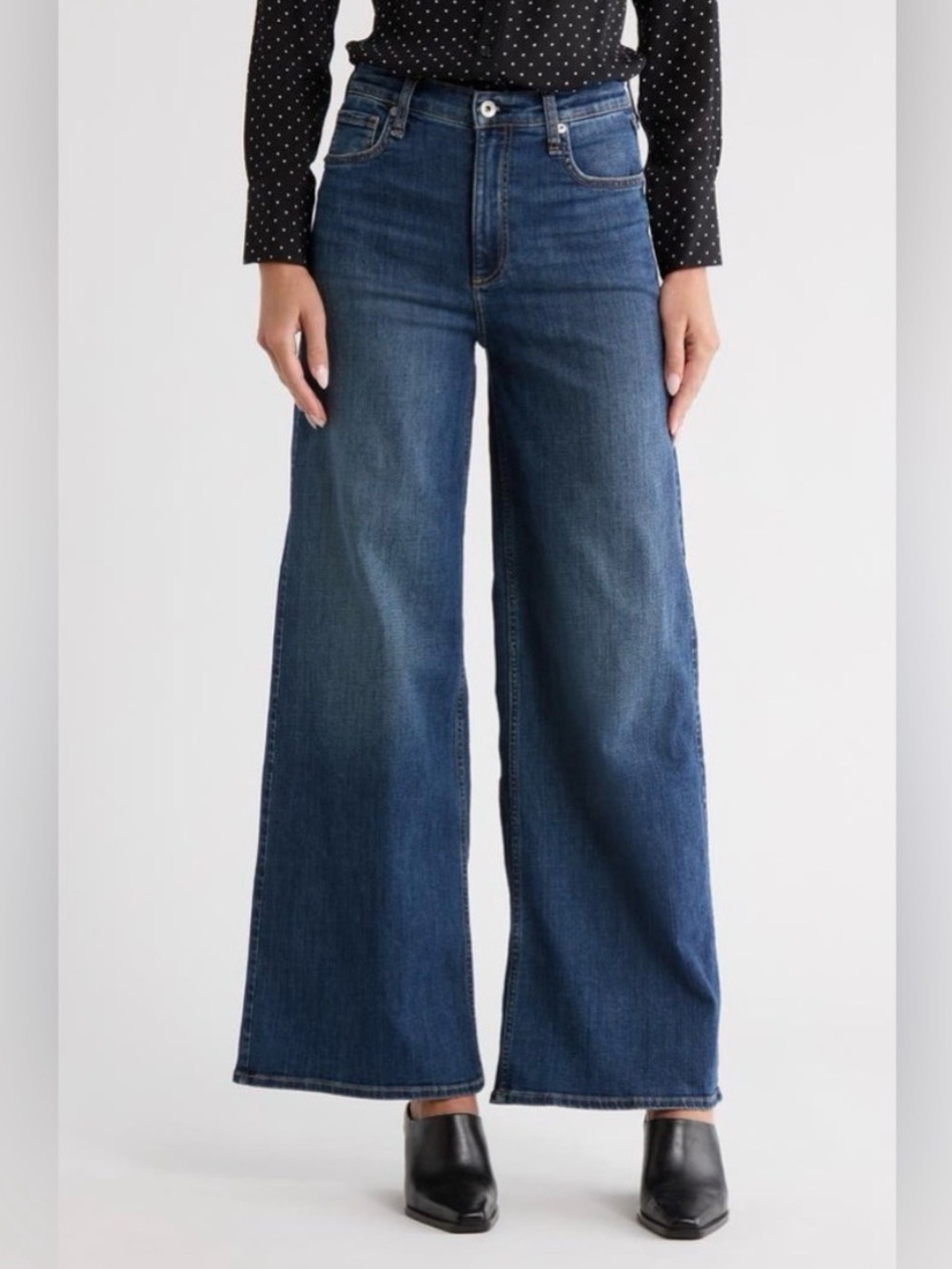 Rag & bone Serena High Waist Wide Leg Jeans Bogart wash streetwear urban denim